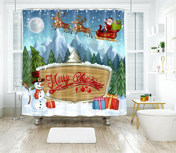 3D Christmas Snow Mountain 11 Shower Curtain 3D Shower Curtain AJ Creativity Home 