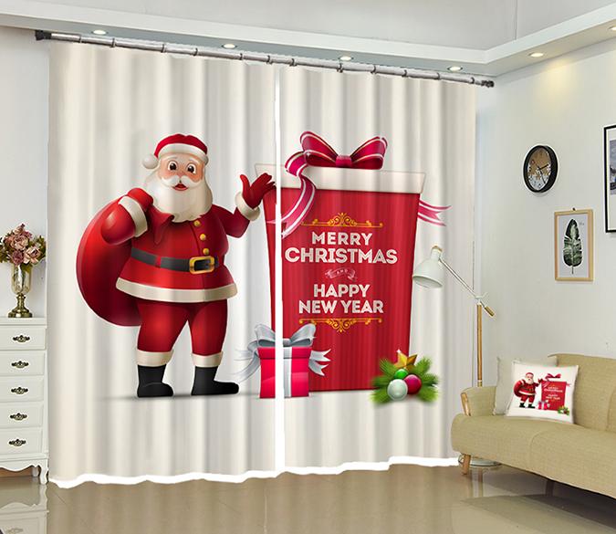 3D Big Gift Box Christmas 13 Curtains Drapes Curtains AJ Creativity Home 