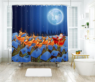 3D Christmas Deer Herd 13 Shower Curtain 3D Shower Curtain AJ Creativity Home 