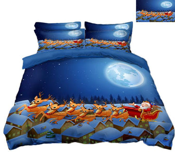 3D Christmas Deer Herd 63 Bed Pillowcases Quilt Quiet Covers AJ Creativity Home 