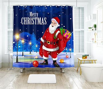 3D Christmas White Beard 14 Shower Curtain 3D Shower Curtain AJ Creativity Home 
