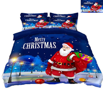 3D Christmas White Beard 64 Bed Pillowcases Quilt Quiet Covers AJ Creativity Home 