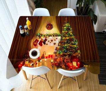 3D Romantic Christmas Candle 76 Tablecloths Tablecloths AJ Creativity Home 