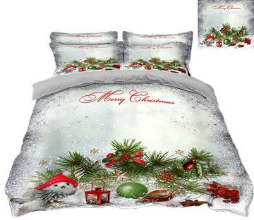 3D Christmas Leaf Doll 70 Bed Pillowcases Quilt Quiet Covers AJ Creativity Home 