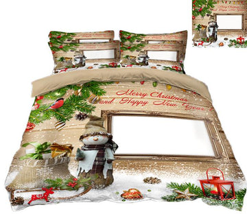 3D Christmas Snow Doll 71 Bed Pillowcases Quilt Quiet Covers AJ Creativity Home 