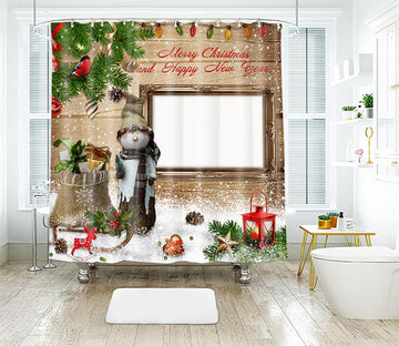 3D Christmas Snow Doll 21 Shower Curtain 3D Shower Curtain AJ Creativity Home 