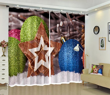 3D Pentagram Christmas 23 Curtains Drapes Curtains AJ Creativity Home 