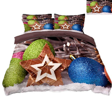 3D Christmas Pentagram 72 Bed Pillowcases Quilt Quiet Covers AJ Creativity Home 