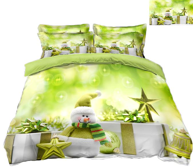 3D Christmas Green Pentagram 73 Bed Pillowcases Quilt Quiet Covers AJ Creativity Home 