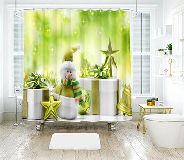3D Christmas Green Pentagram 23 Shower Curtain 3D Shower Curtain AJ Creativity Home 