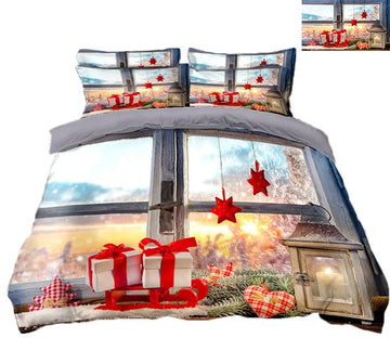 3D Christmas Candle Lighting 74 Bed Pillowcases Quilt Quiet Covers AJ Creativity Home 