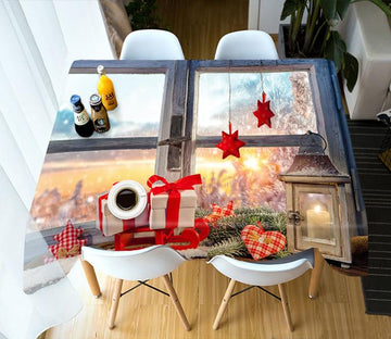 3D Red Gift Box Window 84 Tablecloths Tablecloths AJ Creativity Home 
