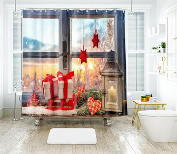 3D Christmas Red Gift Box 24 Shower Curtain 3D Shower Curtain AJ Creativity Home 