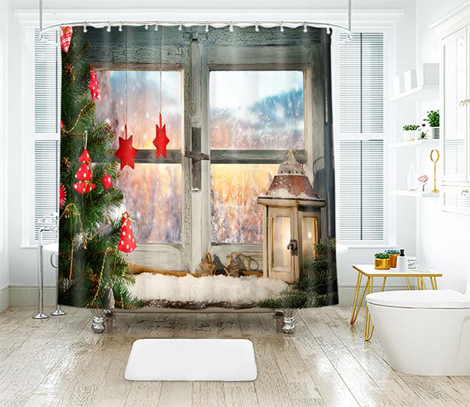 3D Christmas Star Ornaments 26 Shower Curtain 3D Shower Curtain AJ Creativity Home 