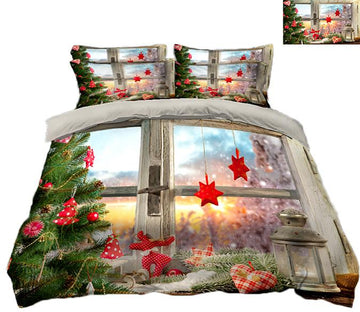 3D Christmas Red Love 77 Bed Pillowcases Quilt Quiet Covers AJ Creativity Home 
