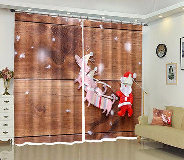 3D Little Old Man Christmas 29 Curtains Drapes Curtains AJ Creativity Home 