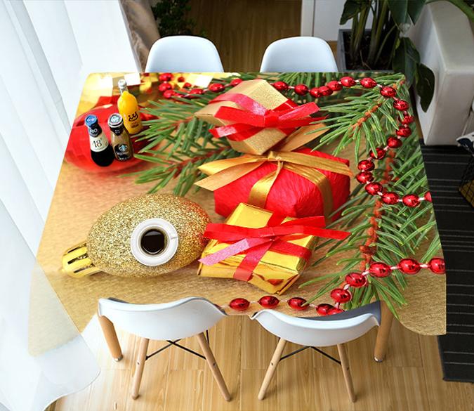 3D Red Beads Gift Box 89 Tablecloths Tablecloths AJ Creativity Home 
