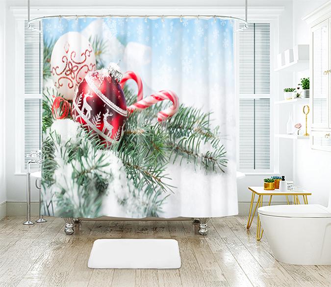 3D Christmas Candy Cane 31 Shower Curtain 3D Shower Curtain AJ Creativity Home 
