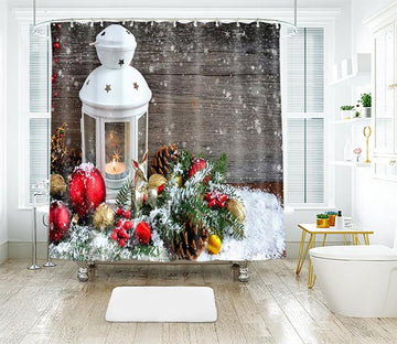 3D Christmas Candlelight Golden Deer 33 Shower Curtain 3D Shower Curtain AJ Creativity Home 