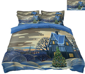 3D Christmas House Cloud 86 Bed Pillowcases Quilt Quiet Covers AJ Creativity Home 