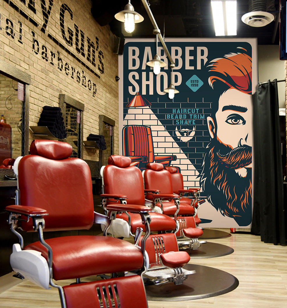 3D Chair Barber 115226 Barber Shop Wall Murals