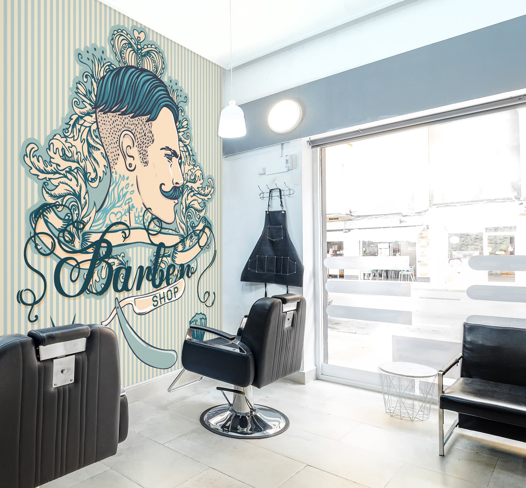 3D Hairstyle Pattern 115208 Barber Shop Wall Murals