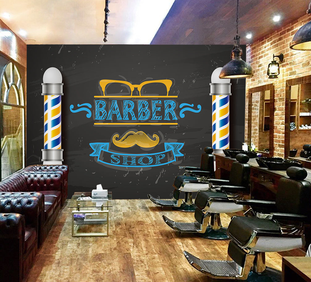 3D Color Bar Pattern 115141 Barber Shop Wall Murals
