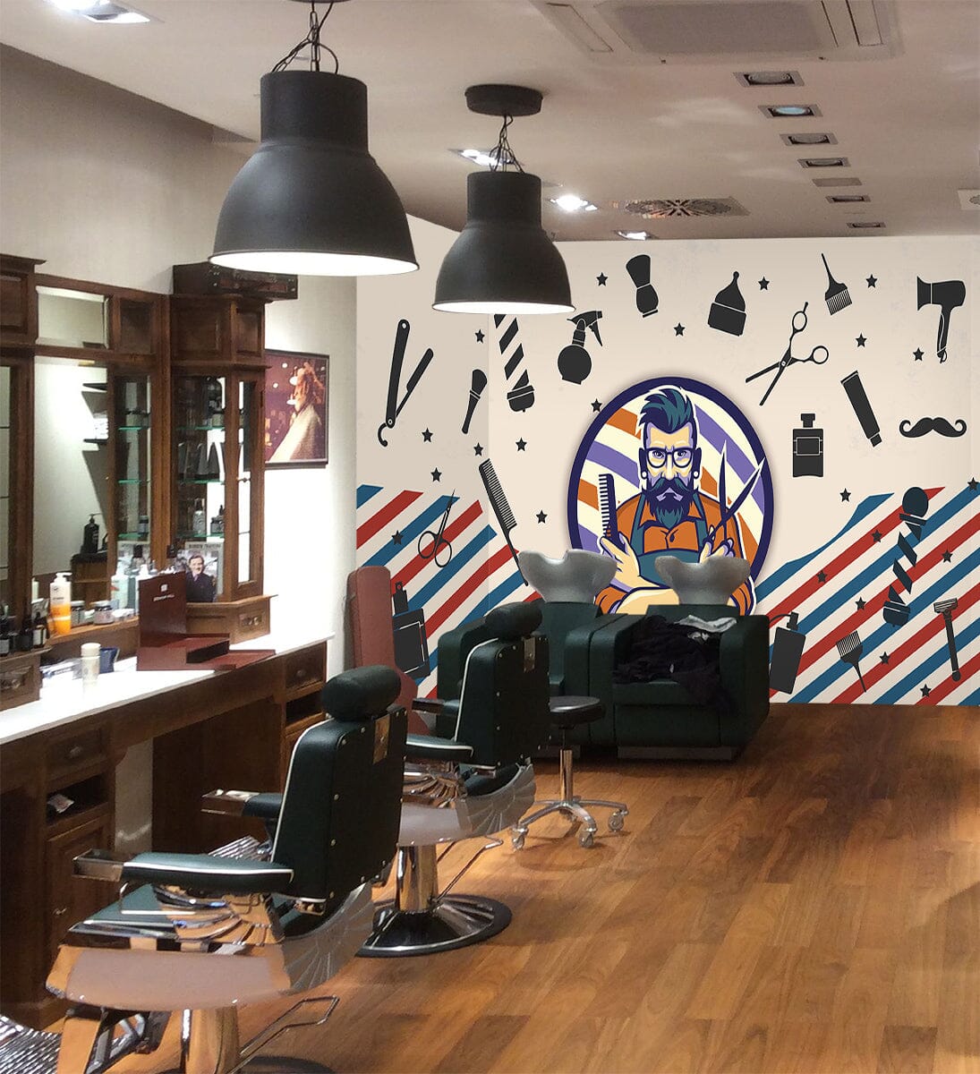 3D Barber 1448 Barber Shop Wall Murals Wallpaper AJ Wallpaper 2 