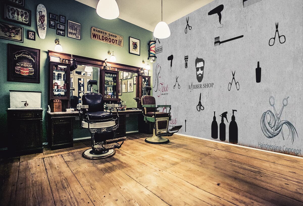3D Short Hair 1404 Barber Shop Wall Murals Wallpaper AJ Wallpaper 2 
