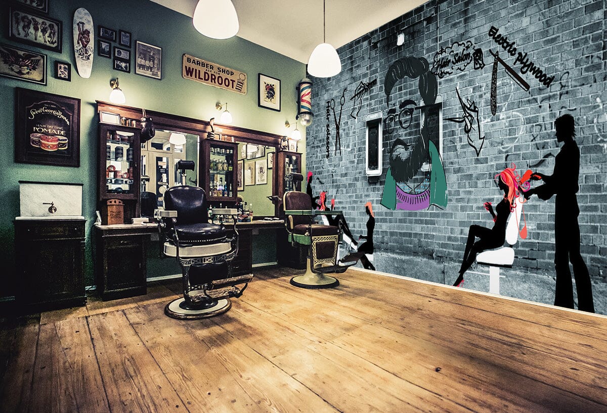 3D Hairdresser 1472 Barber Shop Wall Murals Wallpaper AJ Wallpaper 2 
