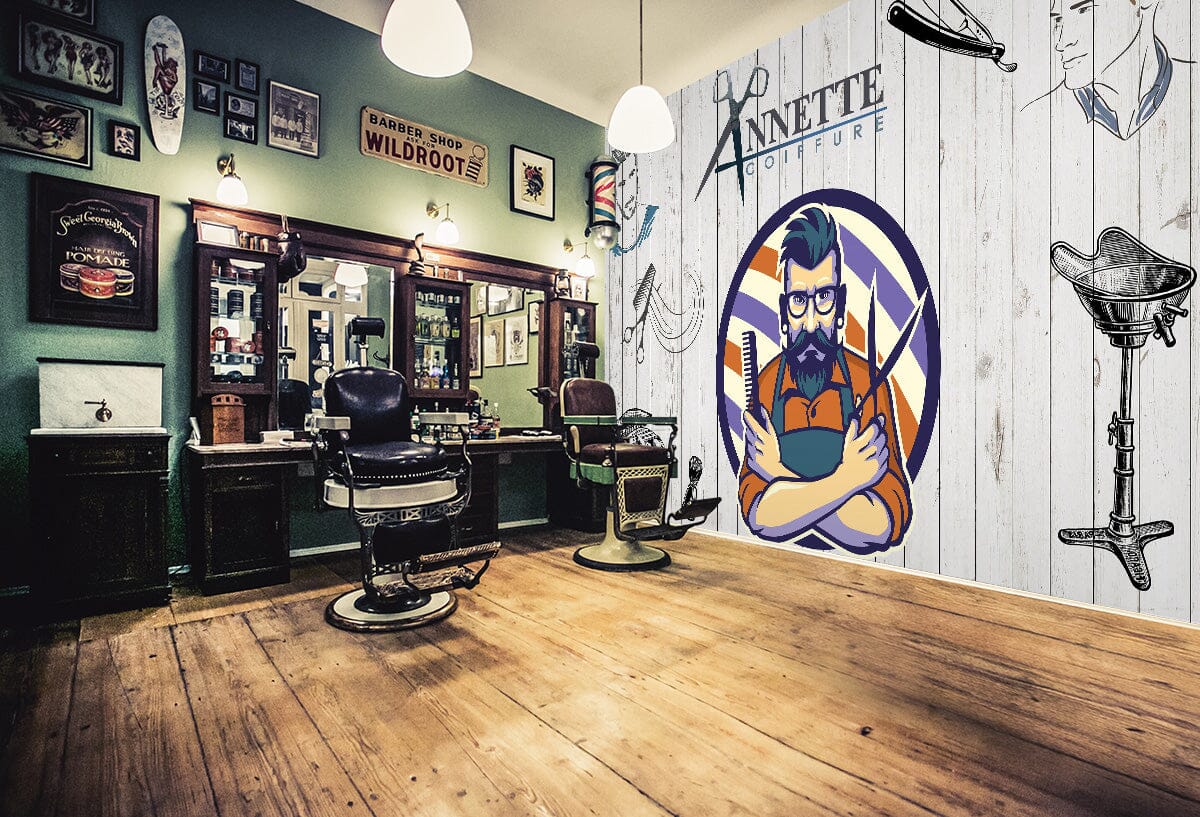 3D Start Cutting 1403 Barber Shop Wall Murals Wallpaper AJ Wallpaper 2 