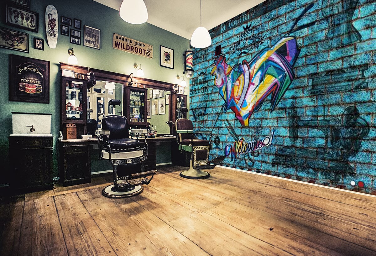 3D Color Graffiti 1429 Barber Shop Wall Murals Wallpaper AJ Wallpaper 2 