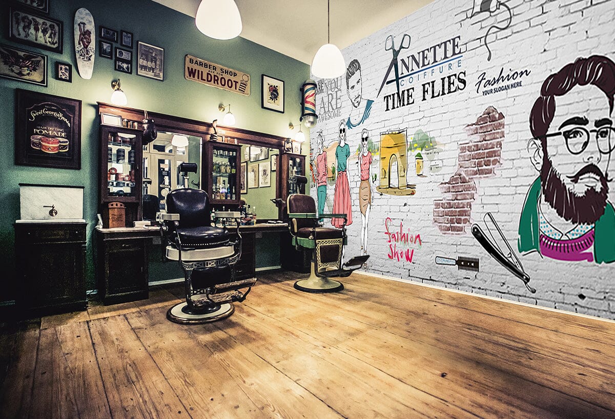 3D Happy Haircut 1465 Barber Shop Wall Murals Wallpaper AJ Wallpaper 2 