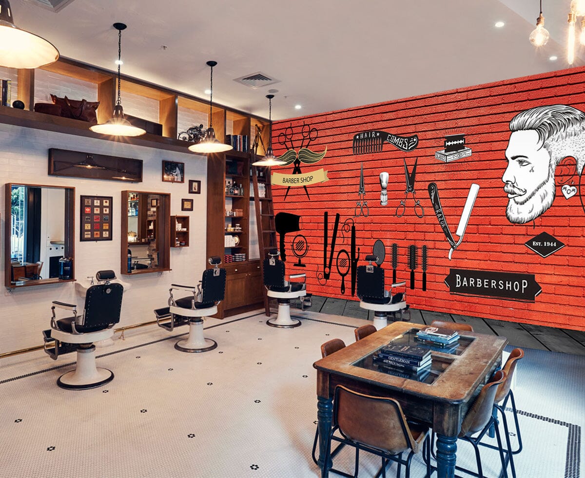 3D Short Hair Style 1471 Barber Shop Wall Murals Wallpaper AJ Wallpaper 2 