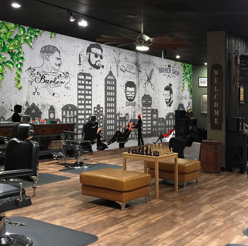3D Gray Avatar 1481 Barber Shop Wall Murals Wallpaper AJ Wallpaper 2 
