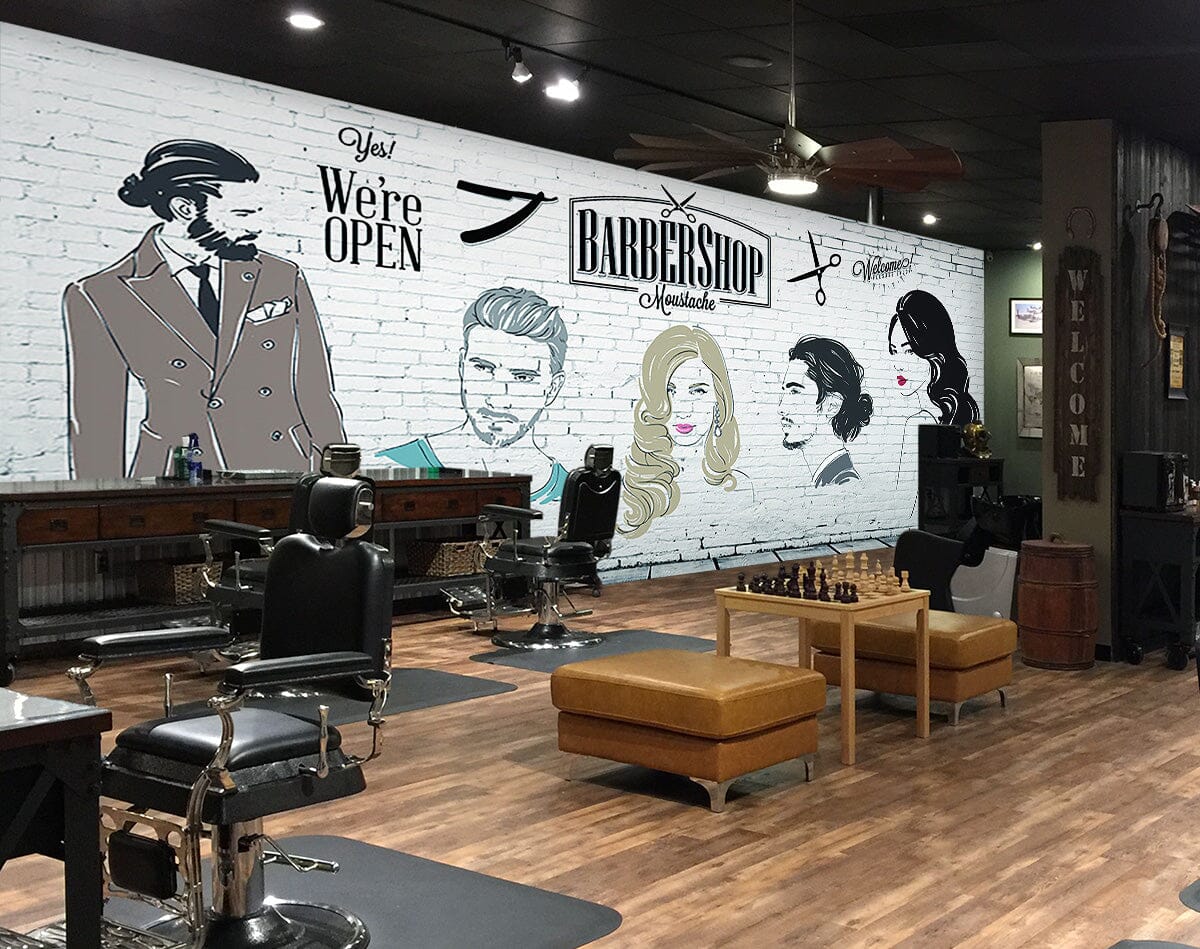 3D Haircut Girl 1446 Barber Shop Wall Murals Wallpaper AJ Wallpaper 2 