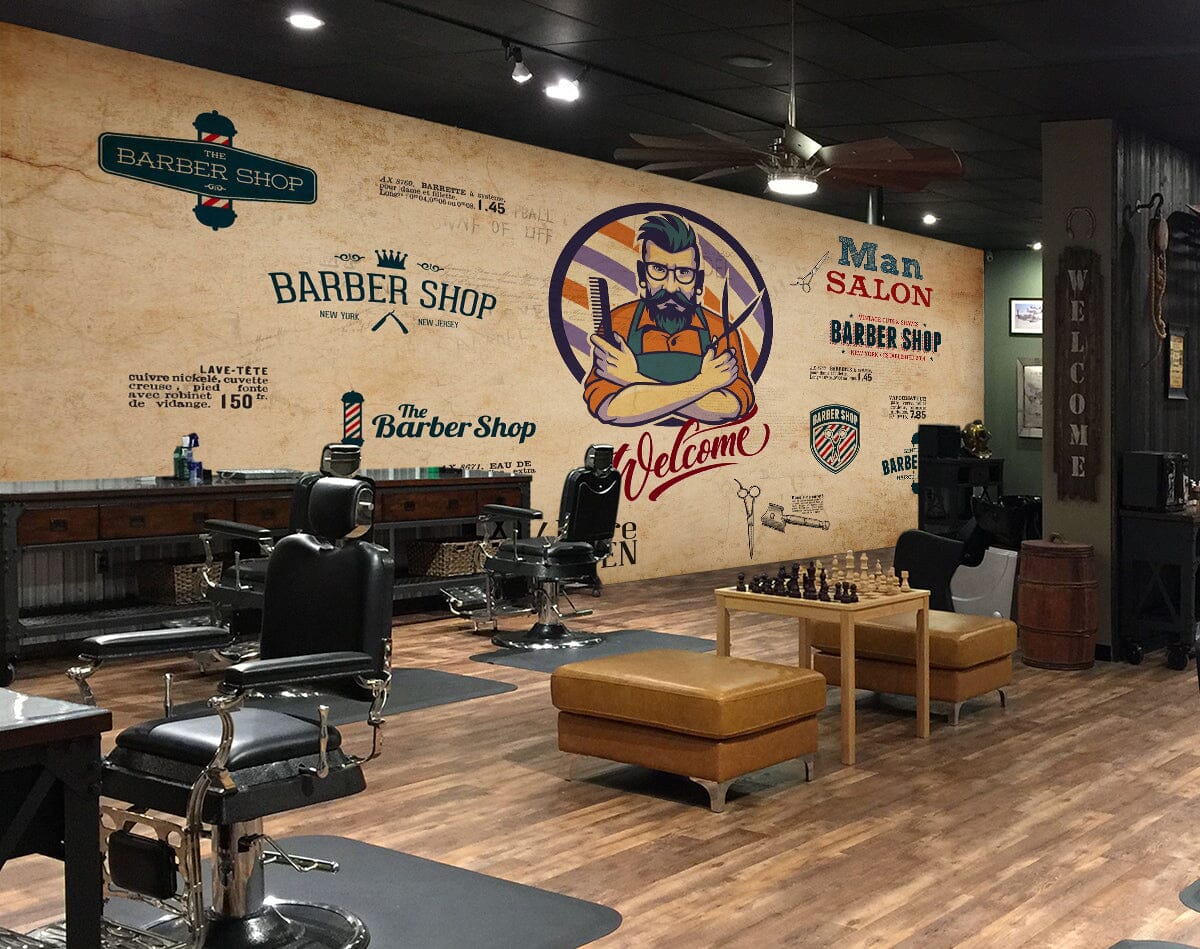 3D Strong Hairdresser 1434 Barber Shop Wall Murals Wallpaper AJ Wallpaper 2 
