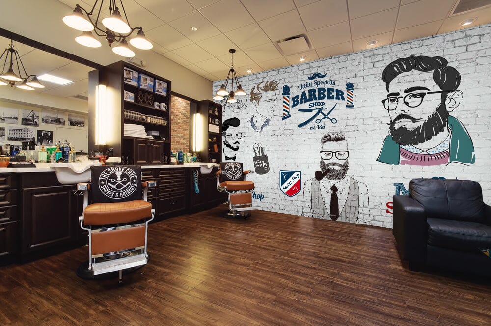 3D Man Cut Hair 1435 Barber Shop Wall Murals Wallpaper AJ Wallpaper 2 