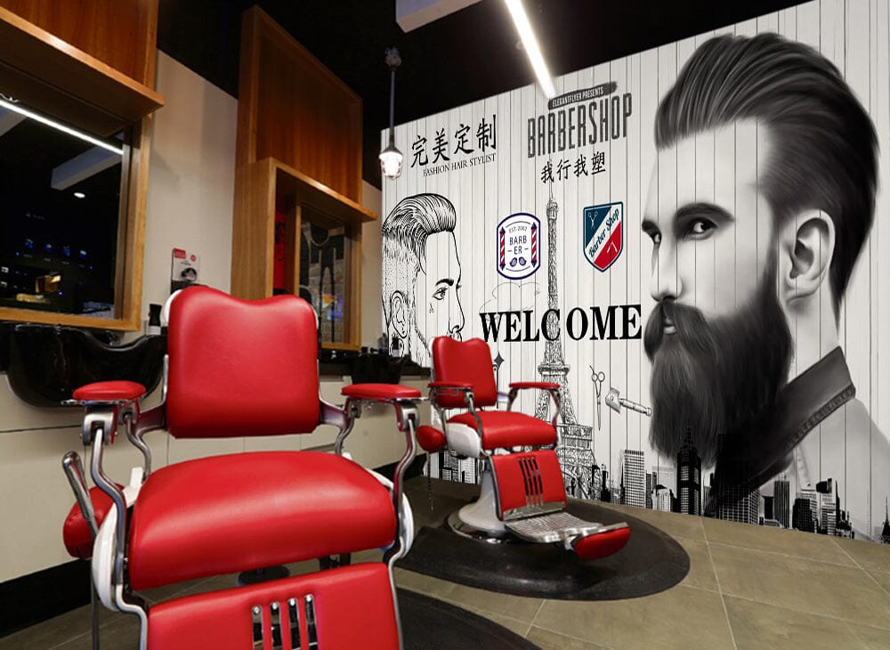 3D Signature Hairstyle 1480 Barber Shop Wall Murals Wallpaper AJ Wallpaper 2 