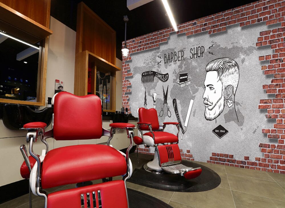 3D Short Hair Style 1470 Barber Shop Wall Murals Wallpaper AJ Wallpaper 2 