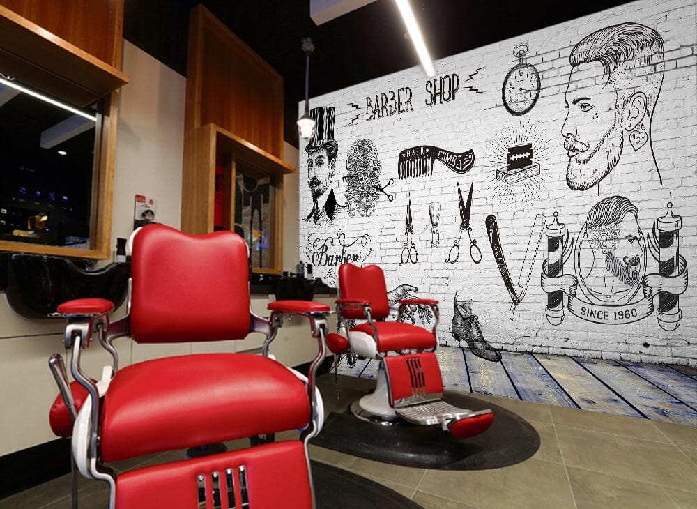 3D Man Cut Hair 1490 Barber Shop Wall Murals Wallpaper AJ Wallpaper 2 