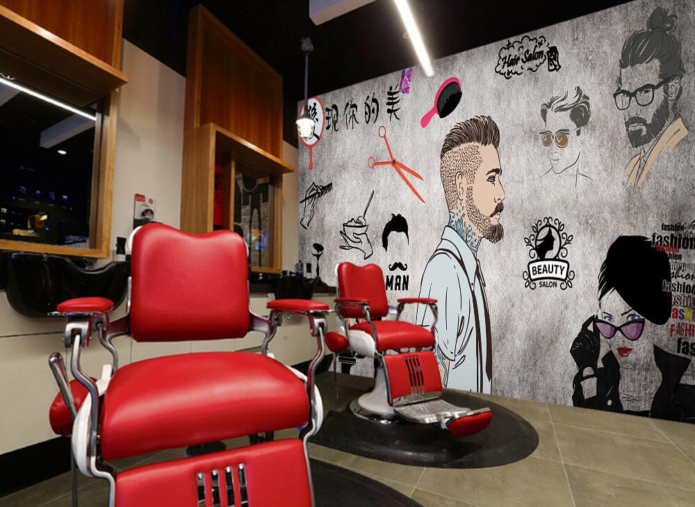 3D Fashion Style 1482 Barber Shop Wall Murals Wallpaper AJ Wallpaper 2 