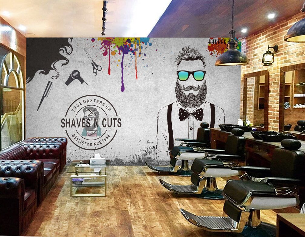 3D Glasses Men 1436 Barber Shop Wall Murals Wallpaper AJ Wallpaper 2 