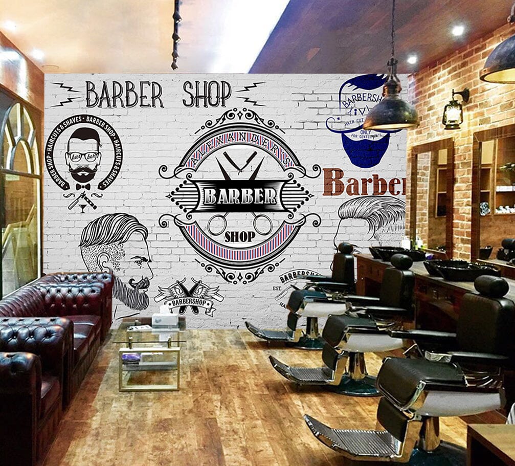 3D Cut Hair 1452 Barber Shop Wall Murals Wallpaper AJ Wallpaper 2 