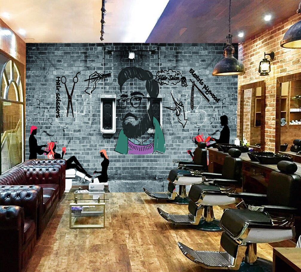 3D Hairdresser 1472 Barber Shop Wall Murals Wallpaper AJ Wallpaper 2 