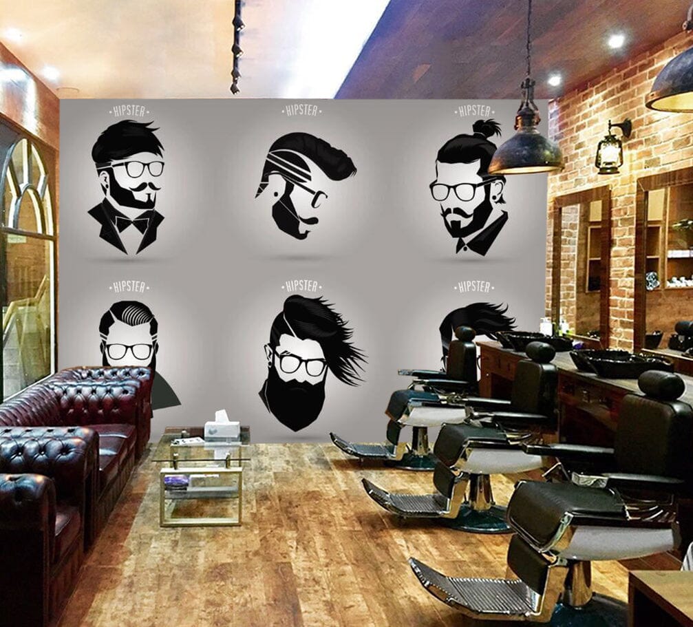 3D Short Hair 1403 Barber Shop Wall Murals Wallpaper AJ Wallpaper 2 