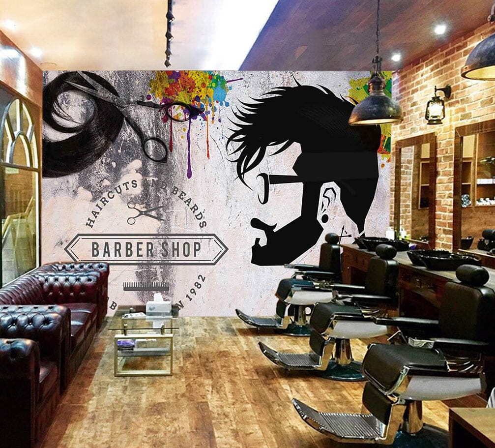 3D Man Cut Hair 1456 Barber Shop Wall Murals Wallpaper AJ Wallpaper 2 