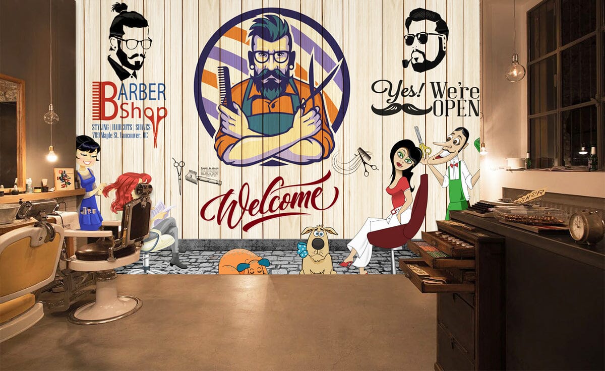 3D Man Cut Hair 1484 Barber Shop Wall Murals Wallpaper AJ Wallpaper 2 