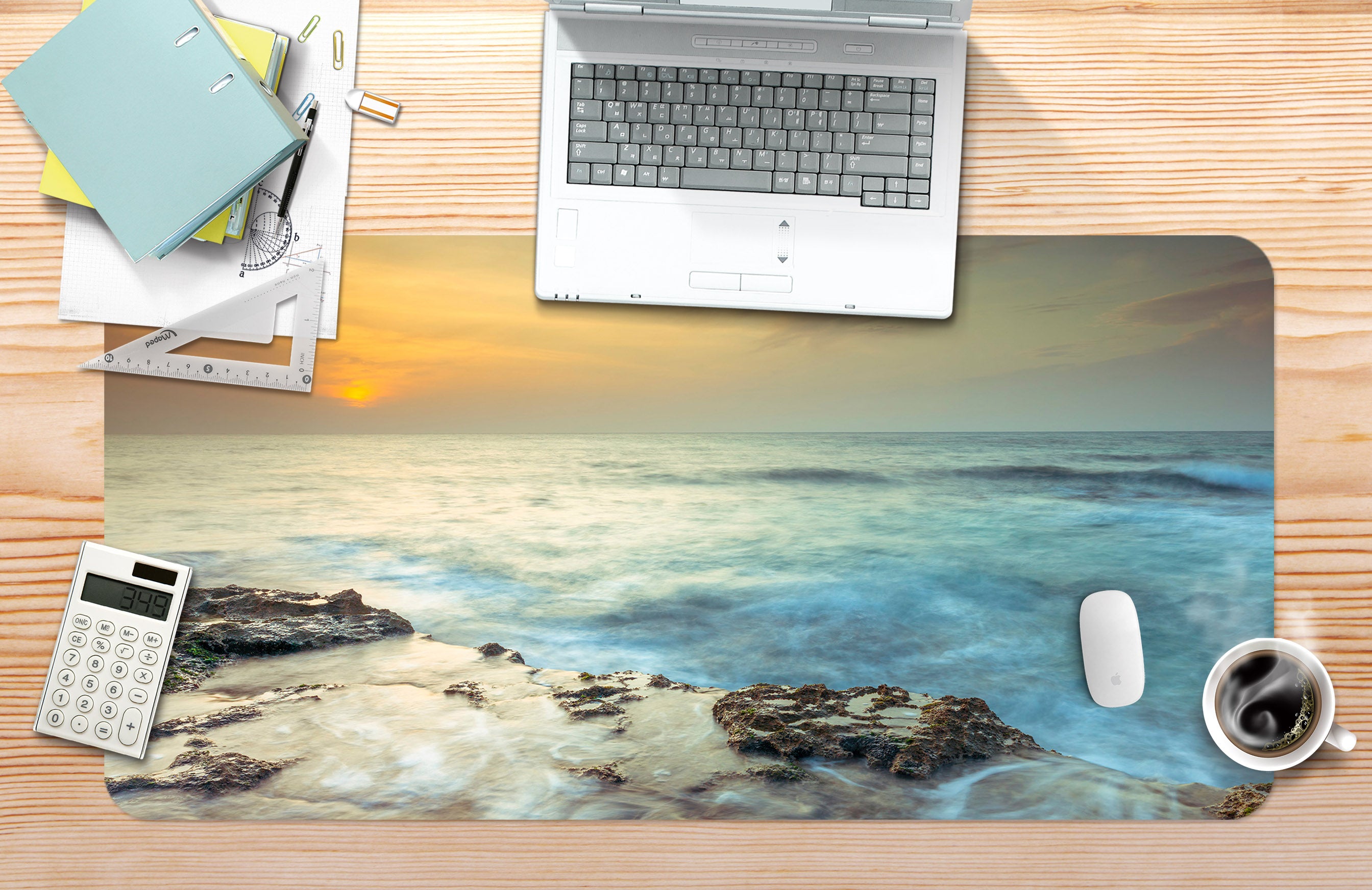 3D Ocean Stones 7705 Assaf Frank Desk Mat