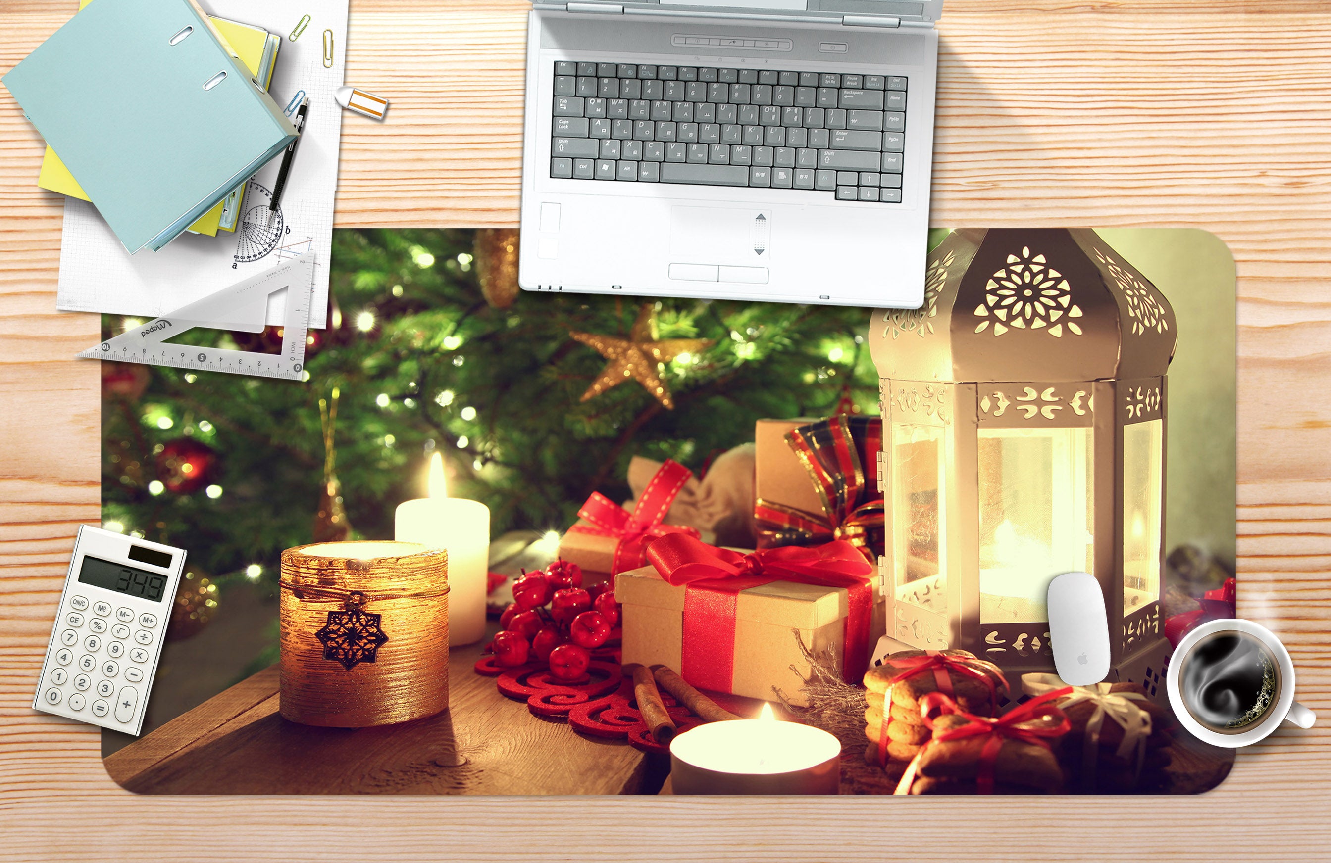 3D Candle Gift 51173 Christmas Desk Mat Xmas